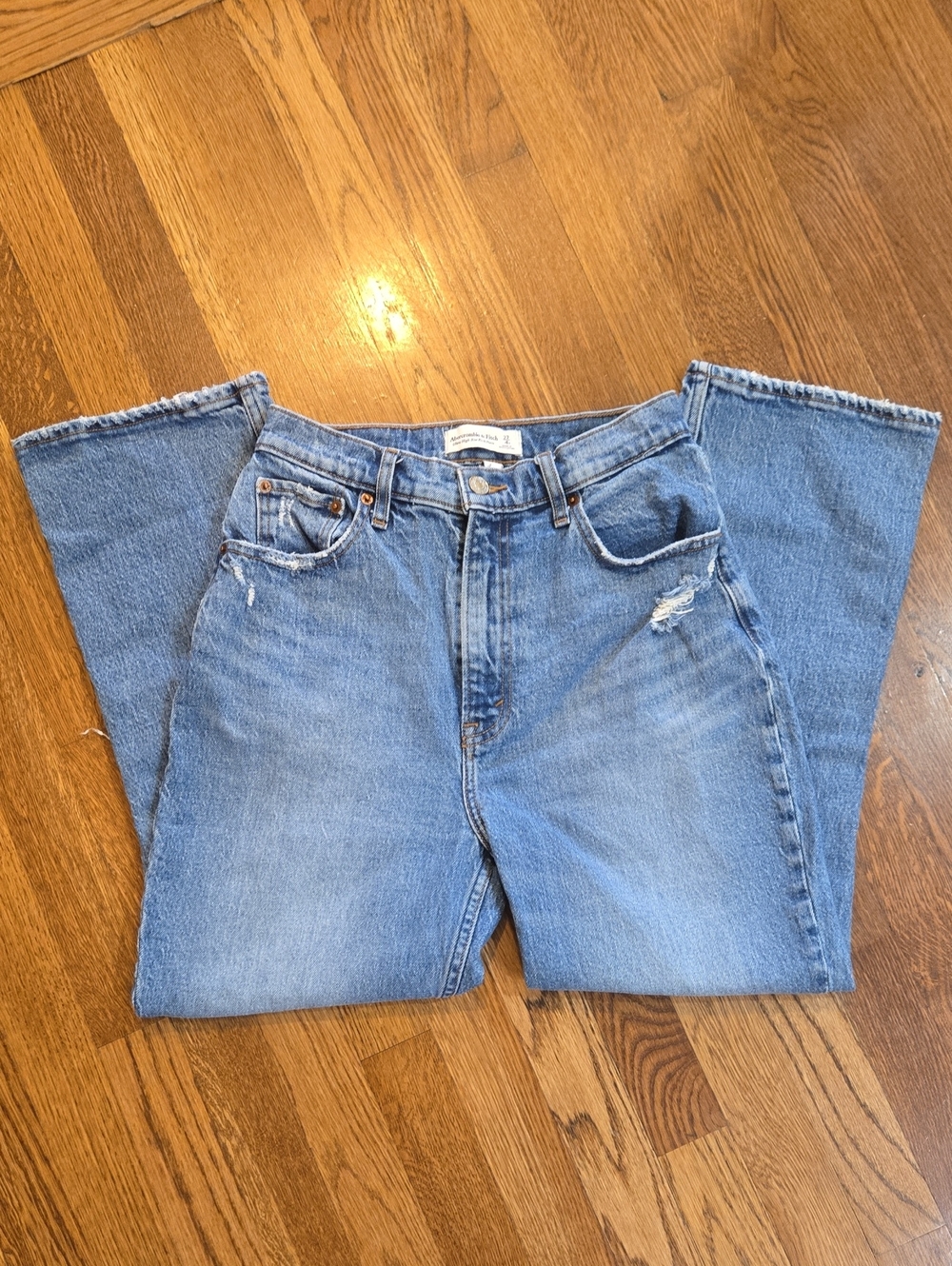Abercrombie & Fitch Curve Love Ultra High Rise Kick Flare Jeans Medium Wash 27